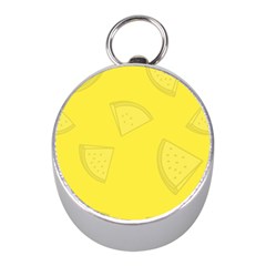 Yellow Pineapple Background Mini Silver Compasses