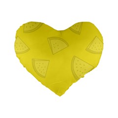 Yellow Pineapple Background Standard 16  Premium Flano Heart Shape Cushions