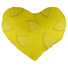 Yellow Pineapple Background Large 19  Premium Flano Heart Shape Cushions