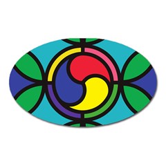 Colors Patterns Scales Geometry Oval Magnet by HermanTelo