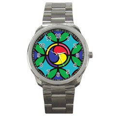 Colors Patterns Scales Geometry Sport Metal Watch by HermanTelo