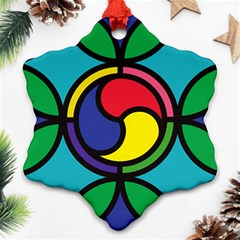 Colors Patterns Scales Geometry Snowflake Ornament (two Sides) by HermanTelo