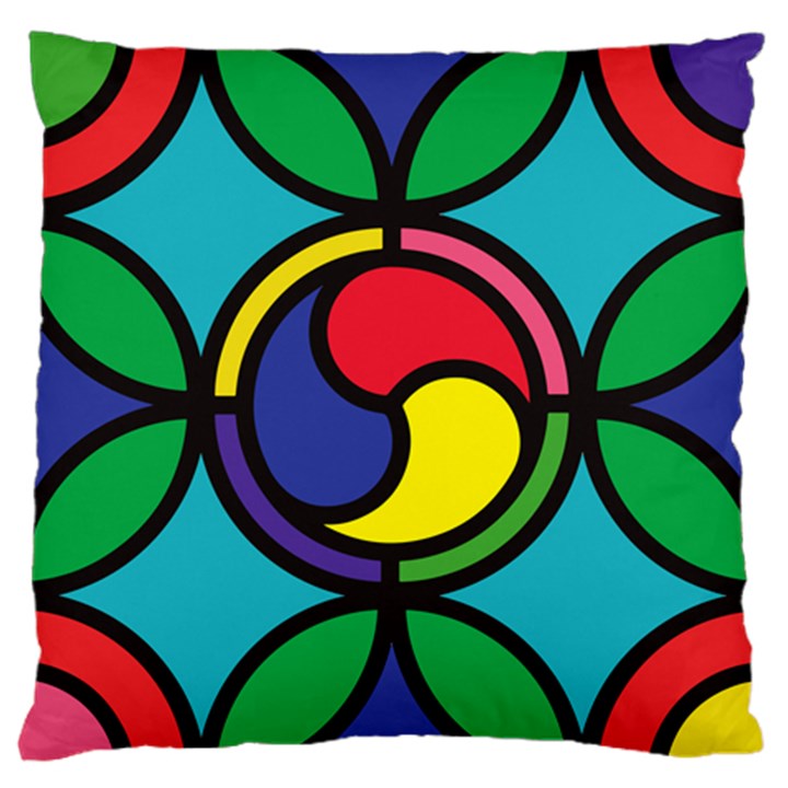 Colors Patterns Scales Geometry Large Flano Cushion Case (Two Sides)