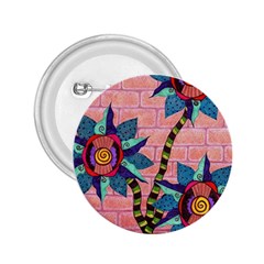 Brick Wall Flower Pot In Color 2 25  Buttons by okhismakingart