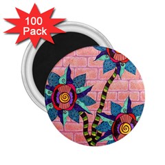 Brick Wall Flower Pot In Color 2 25  Magnets (100 Pack)  by okhismakingart