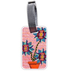 Brick Wall Flower Pot In Color Luggage Tag (one Side) by okhismakingart