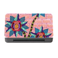 Brick Wall Flower Pot In Color Memory Card Reader With Cf by okhismakingart