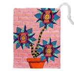 Brick Wall Flower Pot in Color Drawstring Pouch (4XL) Front