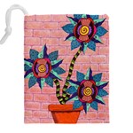 Brick Wall Flower Pot in Color Drawstring Pouch (4XL) Back