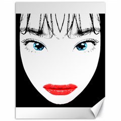 Cartoon Style Asian Woman Close Up Portrait Illustration Canvas 18  X 24  by dflcprintsclothing