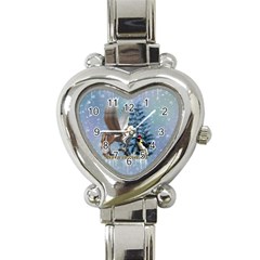 Merry Christmas, Funny Pegasus With Penguin Heart Italian Charm Watch by FantasyWorld7