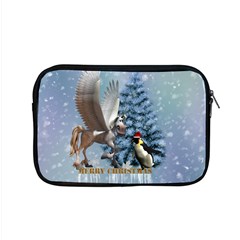 Merry Christmas, Funny Pegasus With Penguin Apple Macbook Pro 15  Zipper Case by FantasyWorld7