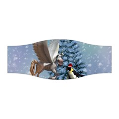 Merry Christmas, Funny Pegasus With Penguin Stretchable Headband by FantasyWorld7