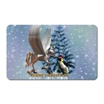 Merry Christmas, Funny Pegasus With Penguin Magnet (Rectangular) Front