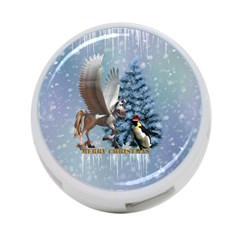 Merry Christmas, Funny Pegasus With Penguin 4-port Usb Hub (one Side) by FantasyWorld7