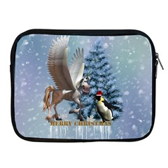 Merry Christmas, Funny Pegasus With Penguin Apple Ipad 2/3/4 Zipper Cases by FantasyWorld7