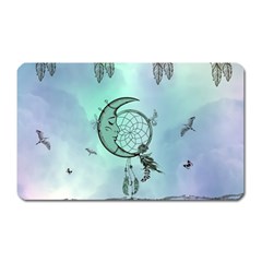 Dreamcatcher With Moon And Feathers Magnet (rectangular) by FantasyWorld7