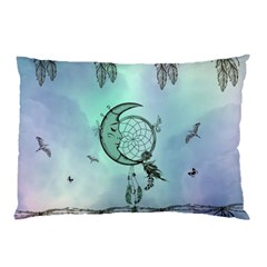 Dreamcatcher With Moon And Feathers Pillow Case (two Sides) by FantasyWorld7