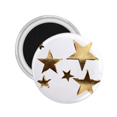 Stars Faux Gold Elegant Starry Festive Christmas Pattern 2 25  Magnets by yoursparklingshop