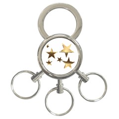 Stars Faux Gold Elegant Starry Festive Christmas Pattern 3-ring Key Chain by yoursparklingshop