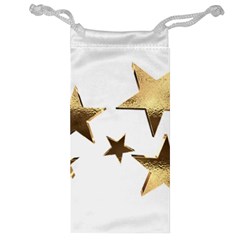 Stars Faux Gold Elegant Starry Festive Christmas Pattern Jewelry Bag by yoursparklingshop