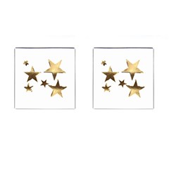 Stars Faux Gold Elegant Starry Festive Christmas Pattern Cufflinks (square) by yoursparklingshop