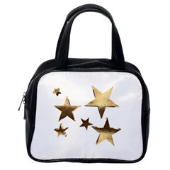 Stars Faux Gold Elegant Starry Festive Christmas Pattern Classic Handbag (one Side) by yoursparklingshop