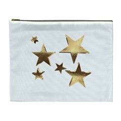 Stars Faux Gold Elegant Starry Festive Christmas Pattern Cosmetic Bag (xl) by yoursparklingshop