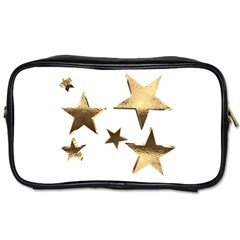 Stars Faux Gold Elegant Starry Festive Christmas Pattern Toiletries Bag (two Sides) by yoursparklingshop