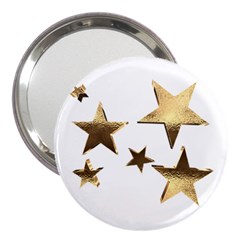 Stars Faux Gold Elegant Starry Festive Christmas Pattern 3  Handbag Mirrors by yoursparklingshop