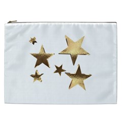 Stars Faux Gold Elegant Starry Festive Christmas Pattern Cosmetic Bag (xxl) by yoursparklingshop