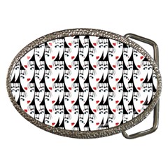 Cartoon Style Asian Woman Portrait Collage Pattern Belt Buckles by dflcprintsclothing