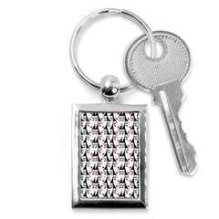 Cartoon Style Asian Woman Portrait Collage Pattern Key Chain (rectangle) by dflcprintsclothing