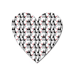 Cartoon Style Asian Woman Portrait Collage Pattern Heart Magnet by dflcprintsclothing