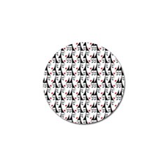 Cartoon Style Asian Woman Portrait Collage Pattern Golf Ball Marker (4 Pack) by dflcprintsclothing