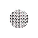 Cartoon Style Asian Woman Portrait Collage Pattern Golf Ball Marker (10 pack) Front