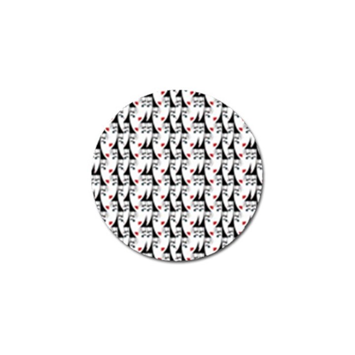 Cartoon Style Asian Woman Portrait Collage Pattern Golf Ball Marker (10 pack)