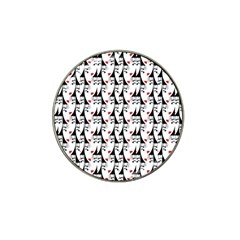 Cartoon Style Asian Woman Portrait Collage Pattern Hat Clip Ball Marker (4 Pack)