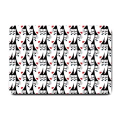 Cartoon Style Asian Woman Portrait Collage Pattern Small Doormat 