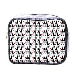 Cartoon Style Asian Woman Portrait Collage Pattern Mini Toiletries Bag (one Side) by dflcprintsclothing