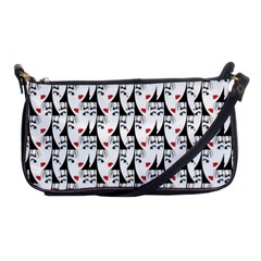 Cartoon Style Asian Woman Portrait Collage Pattern Shoulder Clutch Bag by dflcprintsclothing