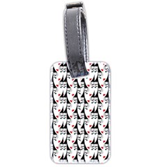 Cartoon Style Asian Woman Portrait Collage Pattern Luggage Tag (two Sides) by dflcprintsclothing