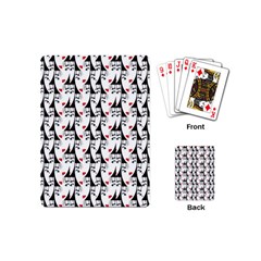 Cartoon Style Asian Woman Portrait Collage Pattern Playing Cards Single Design (mini)