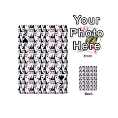 Cartoon Style Asian Woman Portrait Collage Pattern Playing Cards 54 Designs (mini) by dflcprintsclothing