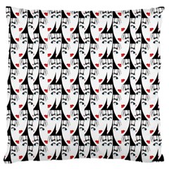 Cartoon Style Asian Woman Portrait Collage Pattern Large Cushion Case (one Side)