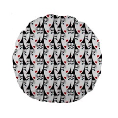 Cartoon Style Asian Woman Portrait Collage Pattern Standard 15  Premium Round Cushions by dflcprintsclothing