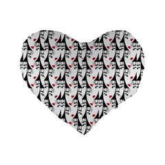 Cartoon Style Asian Woman Portrait Collage Pattern Standard 16  Premium Flano Heart Shape Cushions by dflcprintsclothing