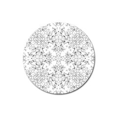 Black And White Decorative Ornate Pattern Magnet 3  (round) by dflcprintsclothing