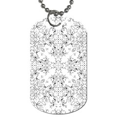 Black And White Decorative Ornate Pattern Dog Tag (two Sides) by dflcprintsclothing