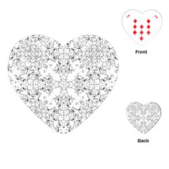 Black And White Decorative Ornate Pattern Playing Cards Single Design (heart) by dflcprintsclothing